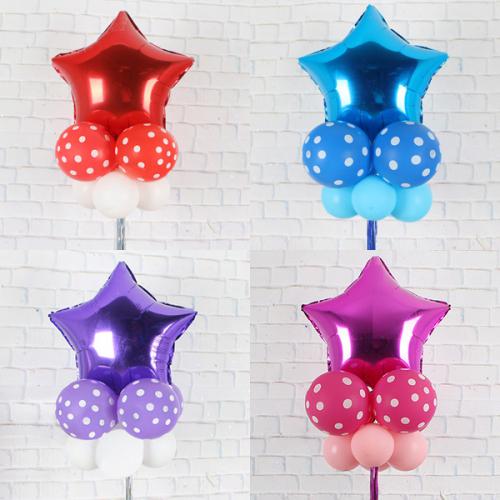  컬러 은박별 도트 헬륨풍선 (1ea)