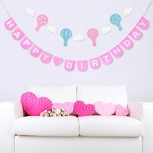 펠트가랜드 포켓 생일(핑크)(W)