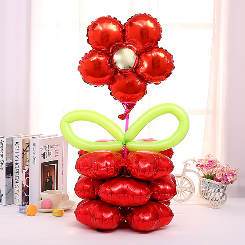 꽃기둥 은박풍선 세트(레드)