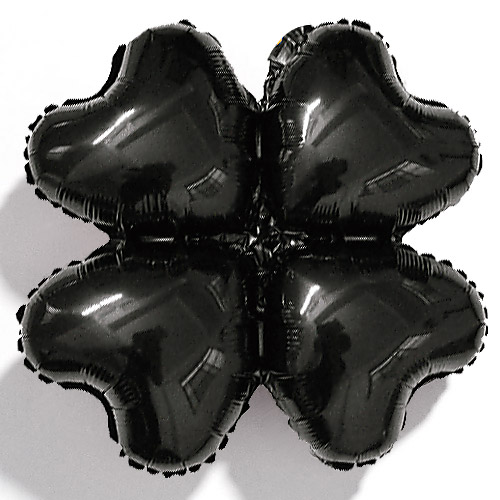 하트4잎 은박풍선 (블랙)