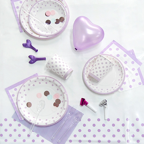 라인도트 테이블세트(라일락)