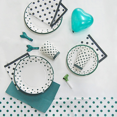 라인도트 테이블세트(그린)