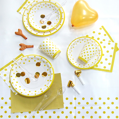 라인도트 테이블세트(골드)