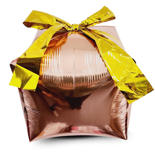 선물상자 은박풍선(로즈골드)(W)