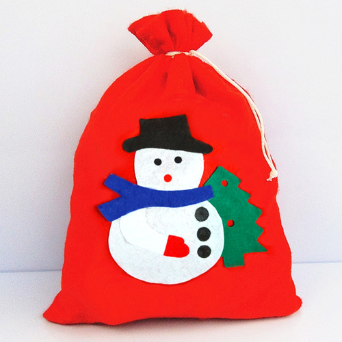 크리스마스 선물자루 눈사람(대)(W)