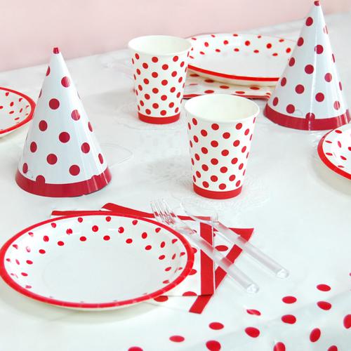 라인도트 레드/클리어 테이블웨어 6인용 세트