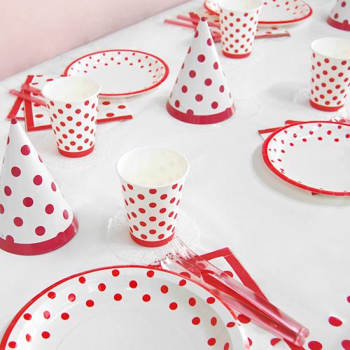 라인도트 레드 테이블웨어 6인용 세트