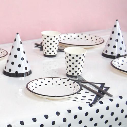 라인도트 블랙 테이블웨어 6인용 세트