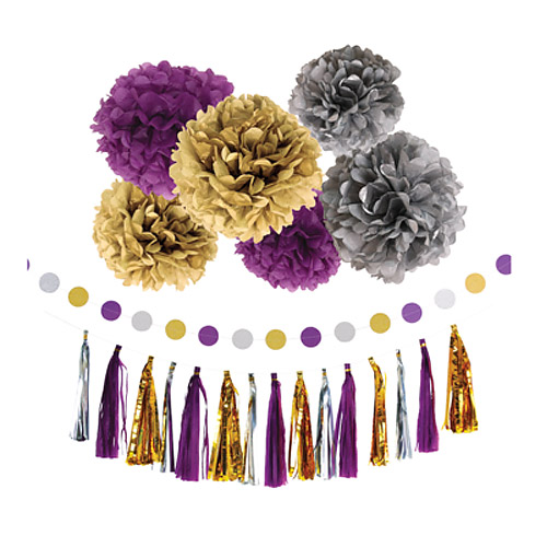 페이퍼폼폼세트 (퍼플&실버&골드)
