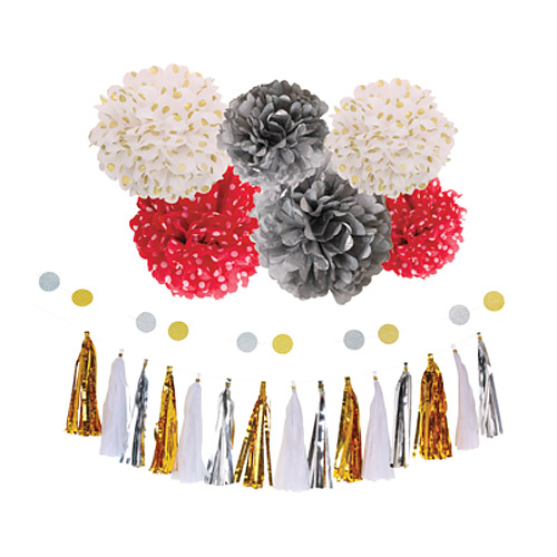 페이퍼폼폼세트 (레드&실버&화이트)