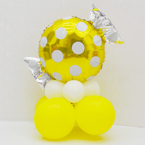 사탕 땡땡이 은박풍선 기둥(골드)