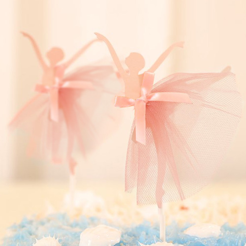 럭셔리 발레리나 생일케이크 번팅(핑크)