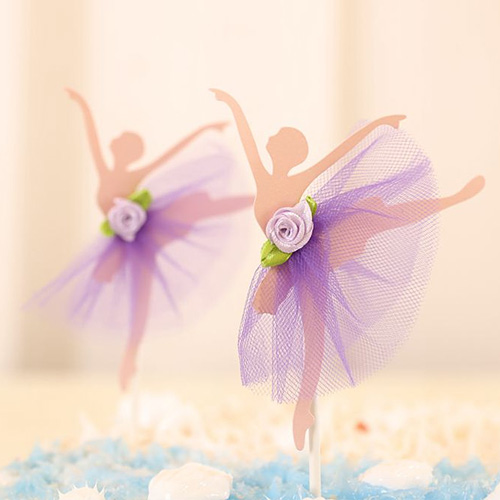 럭셔리 발레리나 생일케이크 번팅(퍼플)