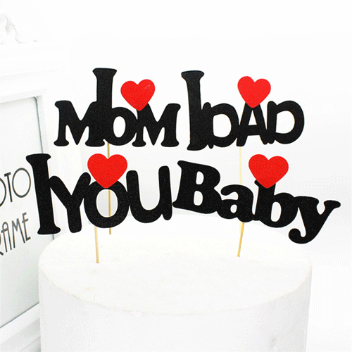 아이러브맘 생일케이크장식 번팅