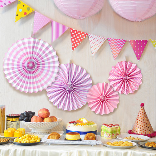 러블리 종이가랜드(핑크)(4pc)