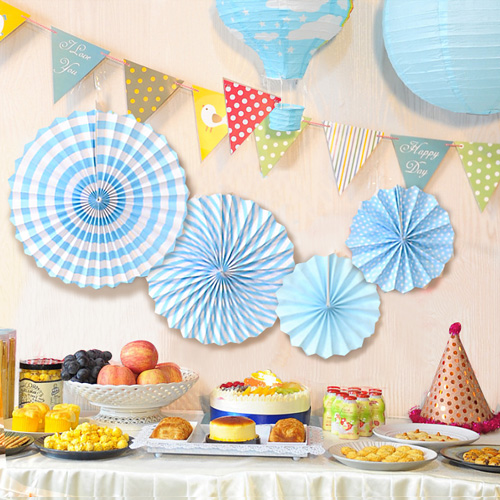 러블리 종이가랜드(블루)(4pc)