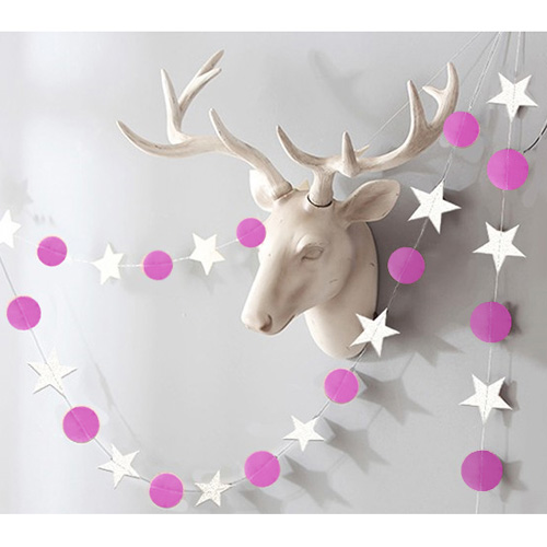 별 라운드 가랜드(핑크 화이트혼합)