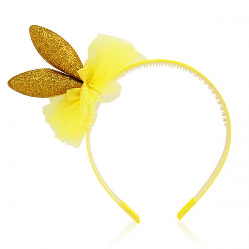 토끼 망사 포인트 머리띠(골드)