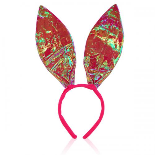 발랄한 바니 머리띠(반짝이 핫핑크)