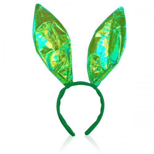 발랄한 바니 머리띠(반짝이 라임)