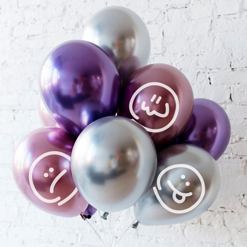 개구장이 크롬벌룬(바이올렛/연핑크/실버 혼합 24개)시트 헬륨세트