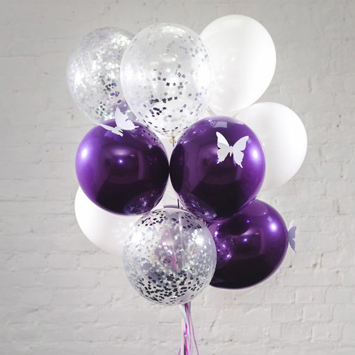 화이트 나비 헬륨풍선 세트 택배발송