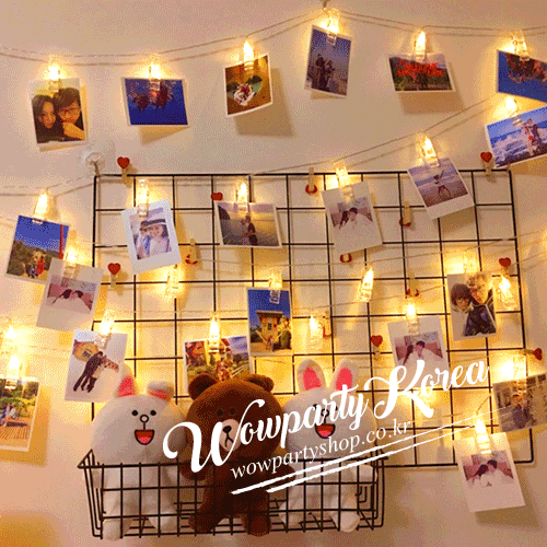 사진 LED 집게(웜색)