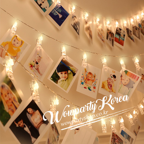 사진 LED 집게(백색)