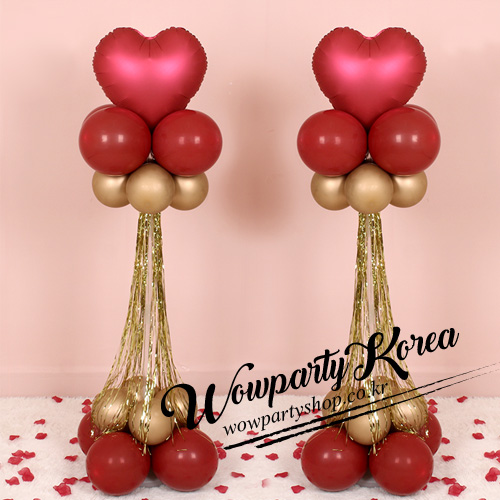 새틴 스타일레드 기둥