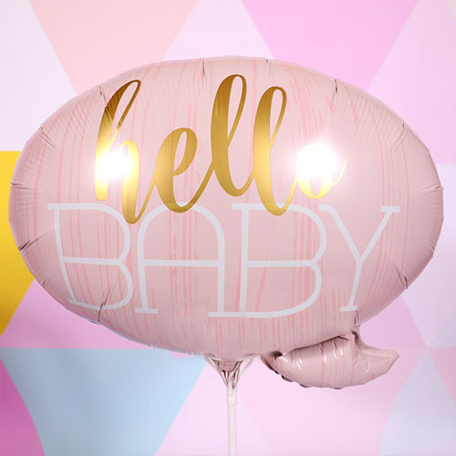 헬로 베이비 말풍선 은박풍선(핑크)