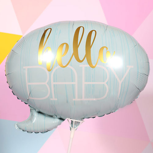 헬로 베이비 말풍선 은박풍선(블루)