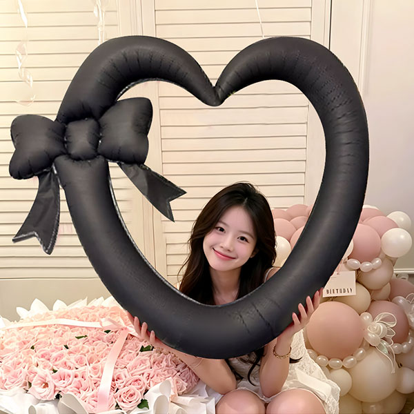 리본하트 액자(블랙)