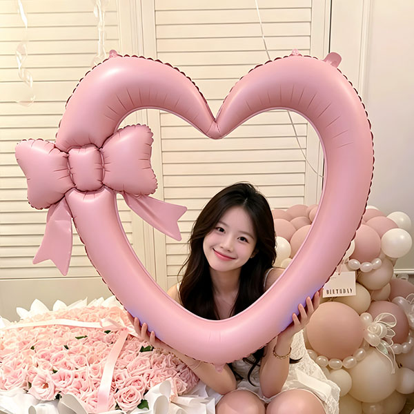 리본하트 액자(핑크)