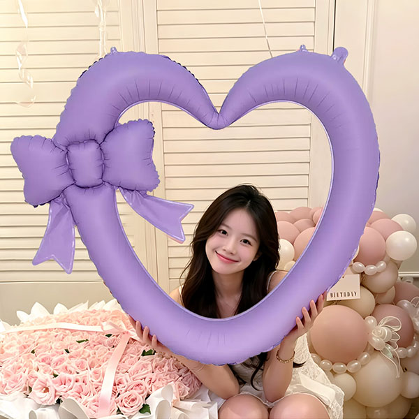 리본하트 액자(라벤더)