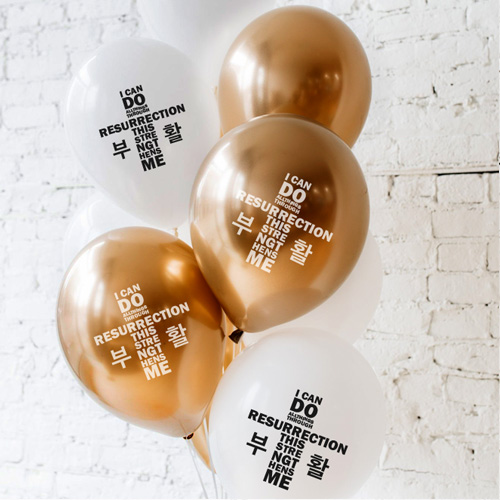 부활 교회풍선(화이트) 100개