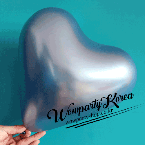 30센티 크롬하트풍선 블루(blue)  10개