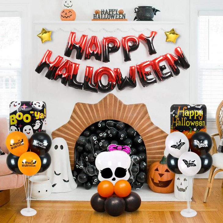 할로윈 문자 풍선 장식세트 레드블랙(M)