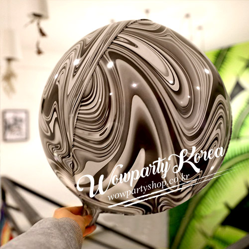 16인치 4D 풍선 마노 볼 블랙 1개