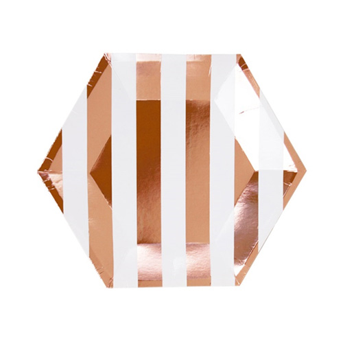 스트라이프접시(로즈골드) 8인치