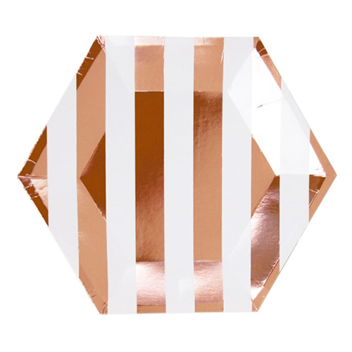 스트라이프접시(로즈골드) 10인치