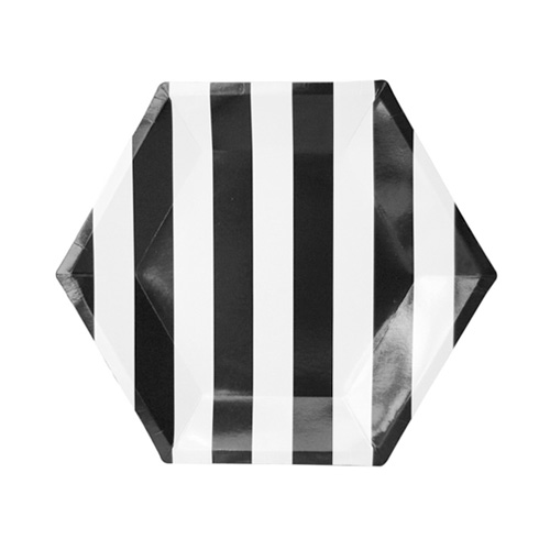 스트라이프접시(블랙) 8인치