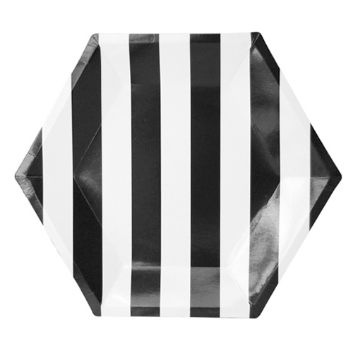 스트라이프접시(블랙) 10인치