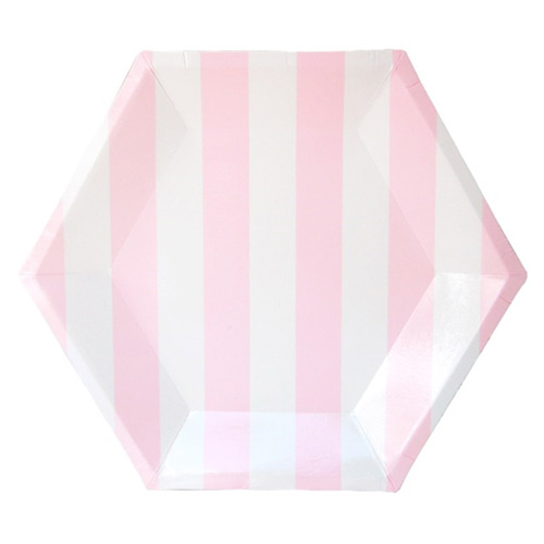 스트라이프접시(핑크) 10인치
