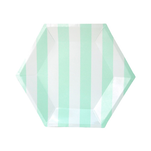 스트라이프접시(민트) 8인치