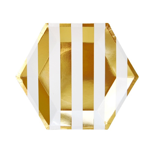 스트라이프접시(골드) 8인치