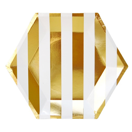 스트라이프접시(골드) 10인치