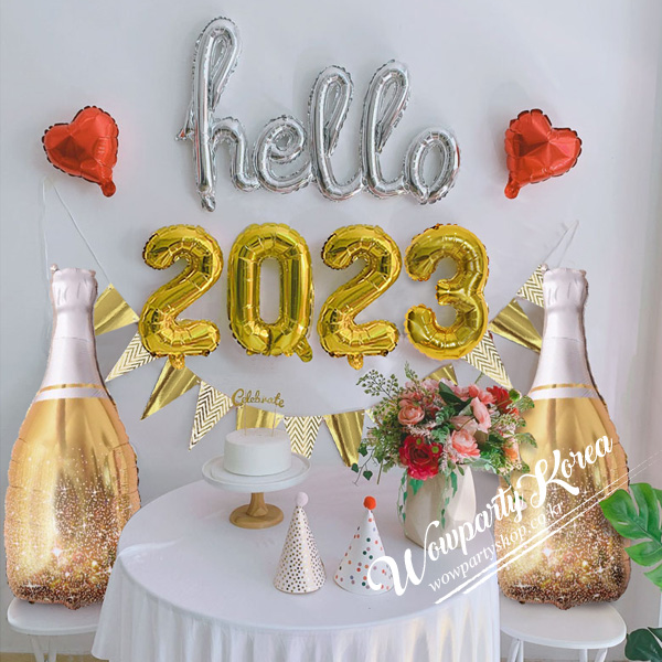 헬로 2023 장식세트(샴페인 골드)