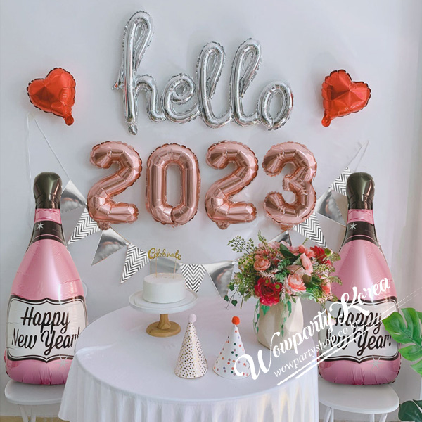 헬로 2023 장식세트(샴페인 핑크)