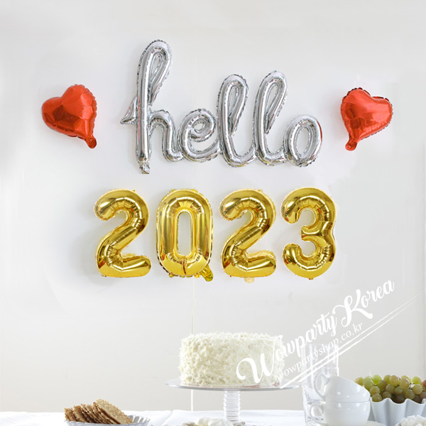 헬로 2023 장식세트(골드)