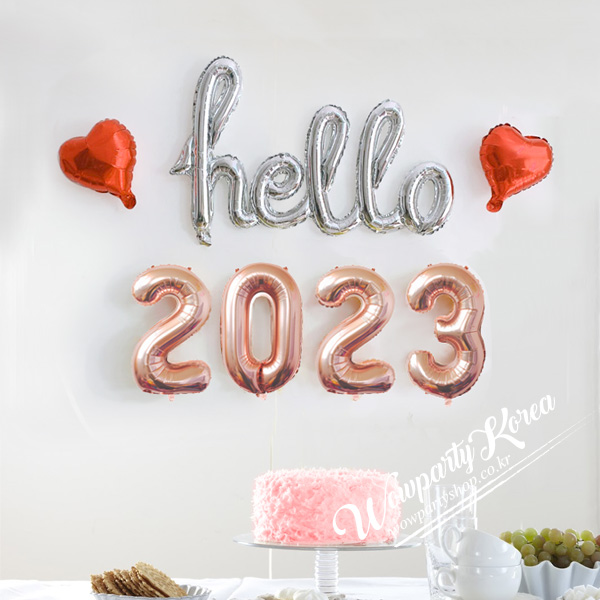 헬로 2023 장식세트(로즈골드)
